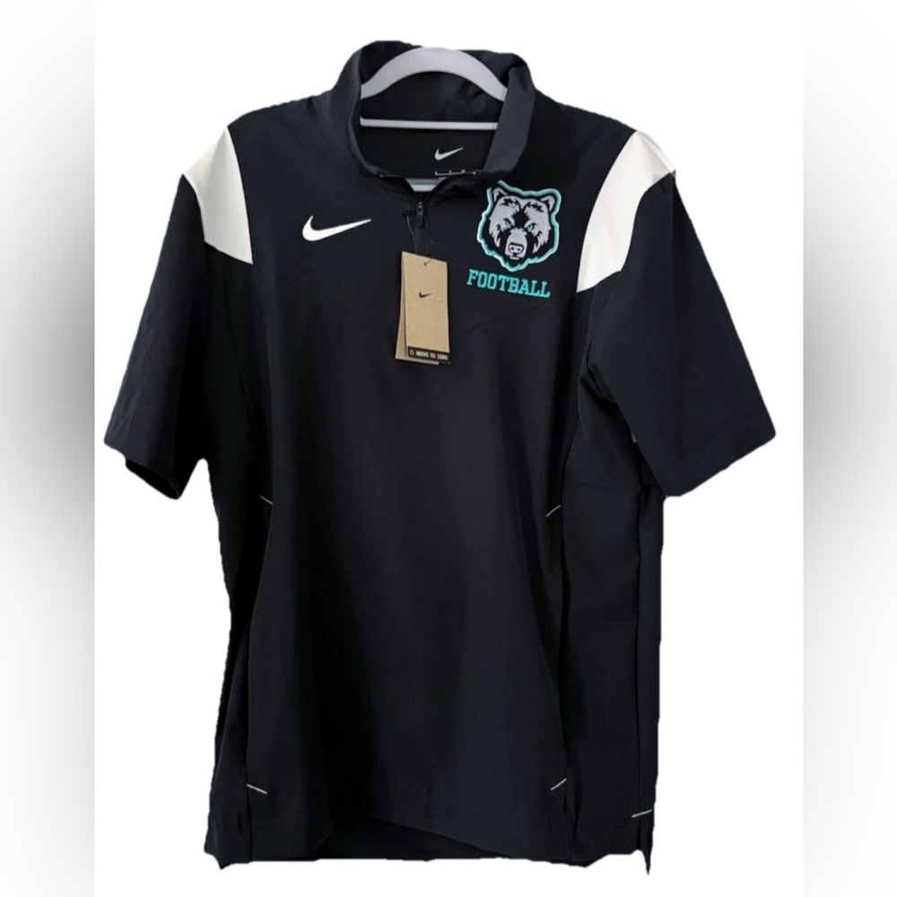 Nike Bayside Bears Football Short Sleeve Shirt 1/4 Zip Black Men’s S Vented Back